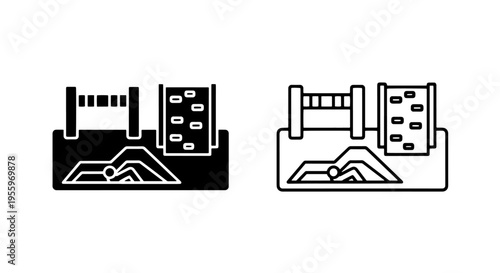 Obstacle course training icon: fitness challenge symbol for sport, exercise, and agility