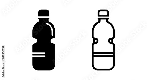 Beverage bottle icon set for drinks and liquid storage vector graphic