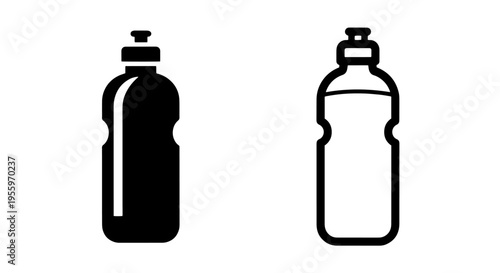 Fitness water bottle icon for gym exercise and hydration vector graphic