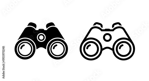 Binocular vision icon for outdoor activities and sightseeing vector art