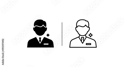 Professional businessman profile icon set for corporate user account or employee avatar design