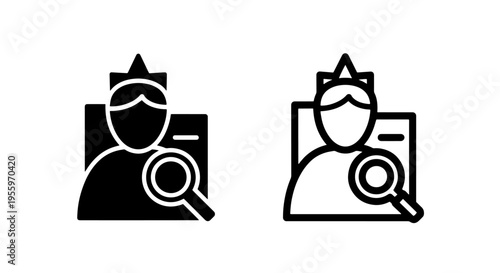 Profile search icon set for recruitment hiring and human resources candidate discovery concepts