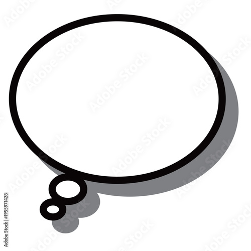 シンプルな楕円の思考吹き出し