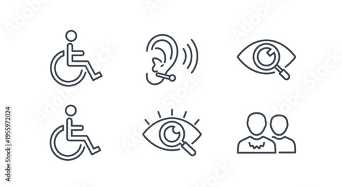 Disability accessibility symbols and icons.
