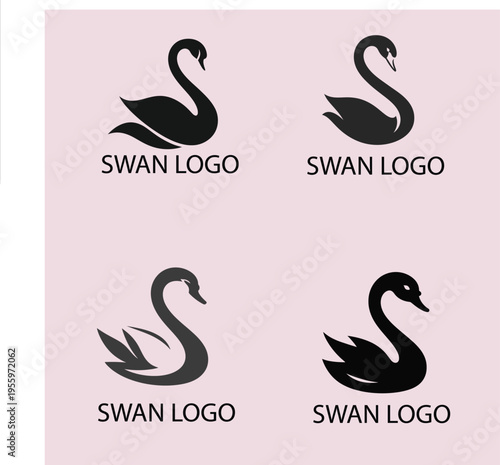 Title: Elegant Swan Bird Logo Minimal Luxury Vector