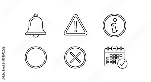 Warning signs and symbols icons set.