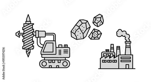 Industrial mining equipment and factory.
