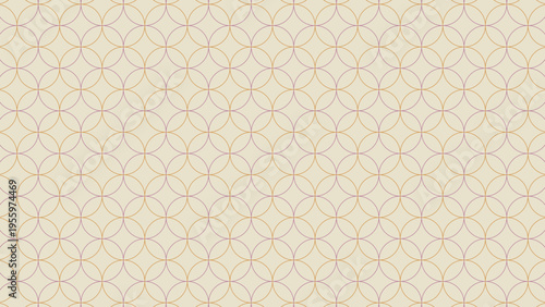 Modern Japanese Shippo seamless pattern, Earth-tone color palette, Japandi geometric background, 16:9 ratio