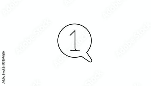 Hand-drawn speech bubble with the number 1 inside, representing first place or a single idea.