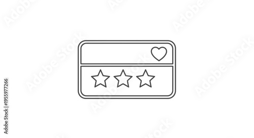 Customer Feedback Rating Card with Stars and Heart Icon