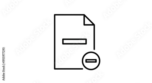 Delete Document Icon, Remove File Symbol, Negative Action, Trash Can Concept