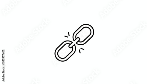 Broken Chain Link Icon Symbolizing Disconnection and Weakness