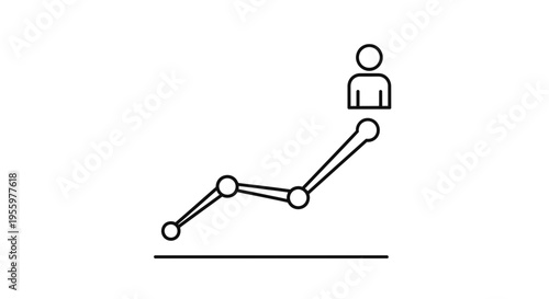 Business Growth Chart with Person Icon: Upward Trend, Success, and Progress