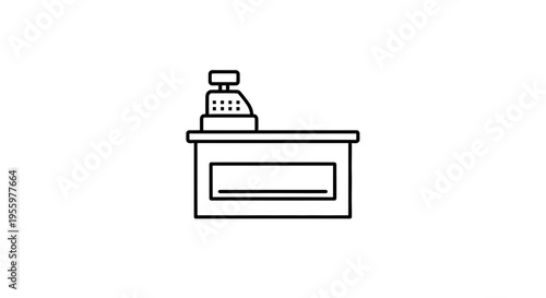 Cash Register Icon - Retail Counter and Point of Sale Machine