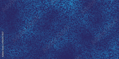 Abstract blue dotted data background with pixel grid effect. Modern fintech technology style business vector design