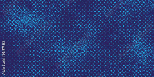 Abstract blue fintech background with dotted digital pattern. Pixel data grid technology style modern corporate vector backdrop