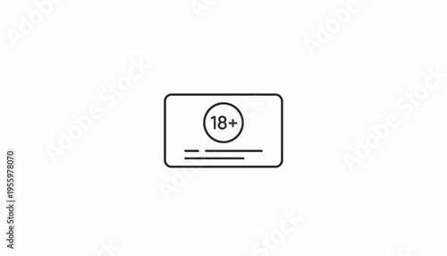 Age Restriction Symbol 18 Plus Icon, Mature Content Warning, Adult Only Sign