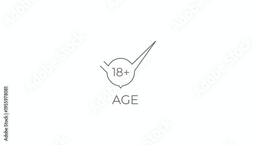 Age verification 18 plus checkmark icon, adult content approval symbol