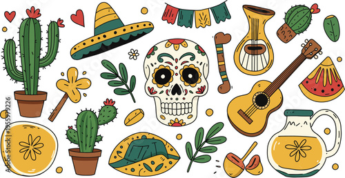 Watercolor dia de muertos skulls