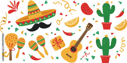 Flat cinco de mayo background
