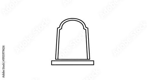 Tombstone icon, memorial stone, gravestone outline, cemetery symbol, RIP, death, funeral, remembrance