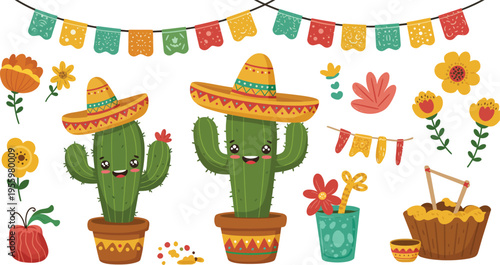 Flat cinco de mayo background