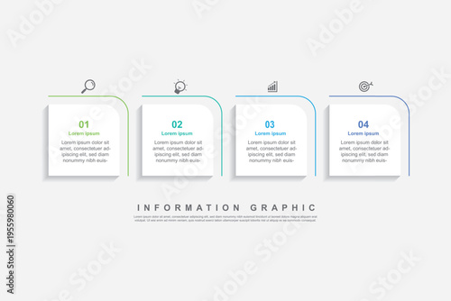 Vector Infographic label design template with icons and 4 options or steps. Can be used for process diagram, presentations, workflow layout, banner, flow chart, info graph.