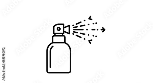 Spray Bottle Icon, Aerosol Dispenser, Liquid Mist Spray, Cleaning Product Symbol