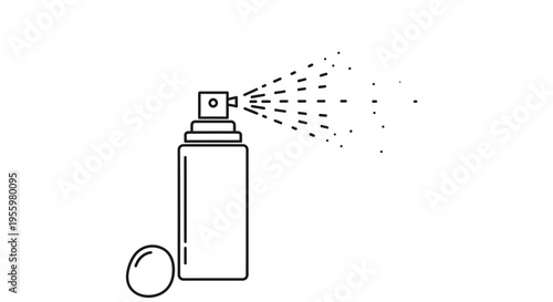 Spray Can Dispensing Liquid Droplets and Small Ball Icon
