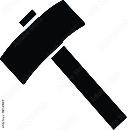 a sledgehammer with long handle silhouette vector illustration on transparent background