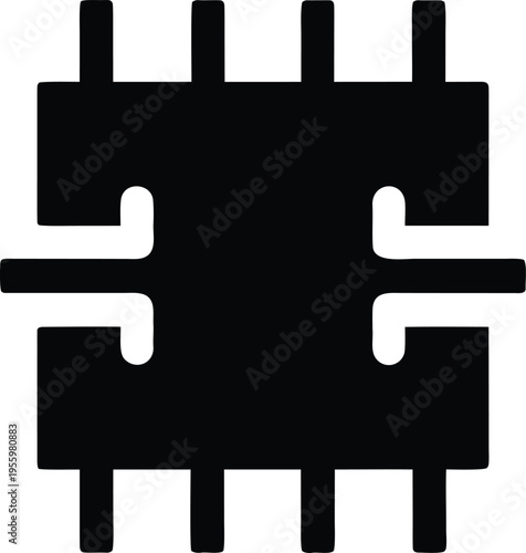 a rectifier bridge with diode array silhouette vector illustration on transparent background