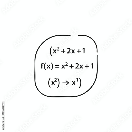 Mathematical expressions and a function definition within a rounded box
