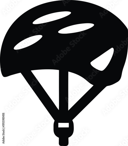 a helmet bicycle style with vent lines silhouette vector illustration on transparent background