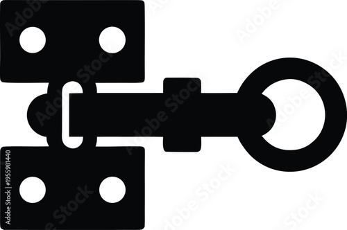 a hasp with staple and padlock loop silhouette vector illustration on transparent background
