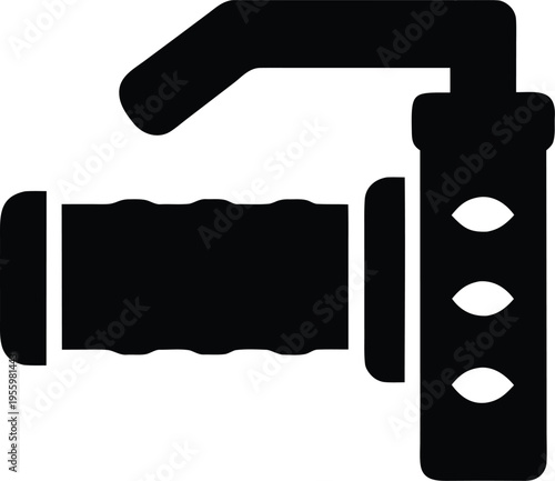 a handlebar grip with textured surface silhouette vector illustration on transparent background