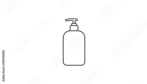 Simple Line Art Icon of a Pump Bottle Dispenser