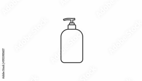Simple Line Art Icon of a Pump Bottle Dispenser
