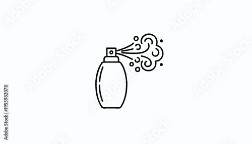 Perfume Spray Bottle Icon, Abstract Fragrance Mist, Elegant Aroma Mist, Cosmetic Product Line Art