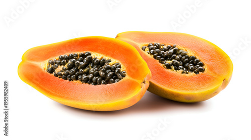 papaya isolated on white background