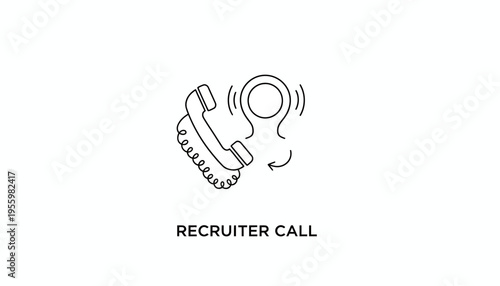 Recruiter Call Icon: Phone Ringing for Job Interview or Business Communication