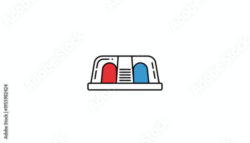 Red and Blue Flashing Emergency Light Bar Icon