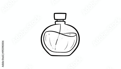 Minimalist Perfume Bottle Icon, Elegant and Modern Fragrance Container Outline