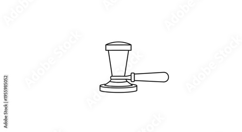 Gavel Icon, Legal Symbol, Justice and Authority Concept, Isolated on White Background