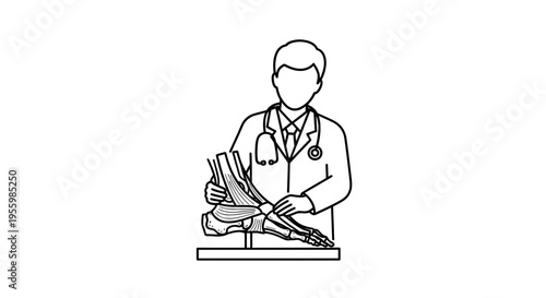 Doctor Explaining Foot Anatomy Model, Medical Education, Orthopedic Consultation
