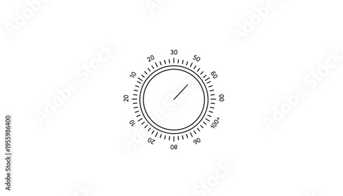 Circular dial with numbers and a pointer, indicating a setting or measurement
