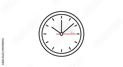 Clock Face with Moving Hands Illustrating Time Passing, Deadline, or Schedule