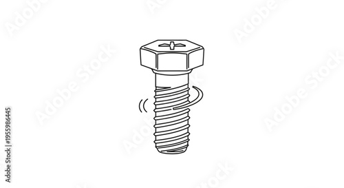 Close-up of a bolt being screwed in, with motion blur indicating rotation