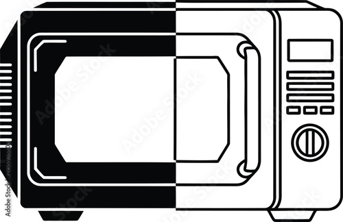 Microwave oven illustration Vector