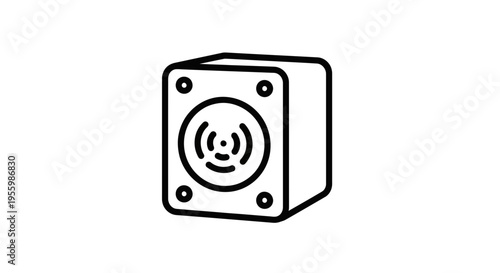 Abstract speaker icon, modern sound device symbol, audio technology concept