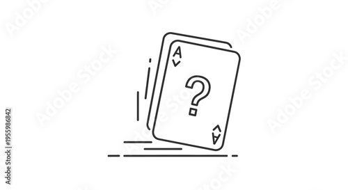 Ace Playing Cards with Question Mark, Gambling Concept, Mystery, Chance, Luck